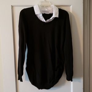 Black Faux Layer Sweater